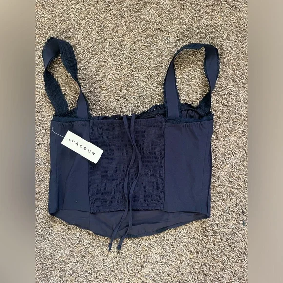 Pacsun- Women's Blue Lace‎ Corset Top- Size S - Picture 4 of 5